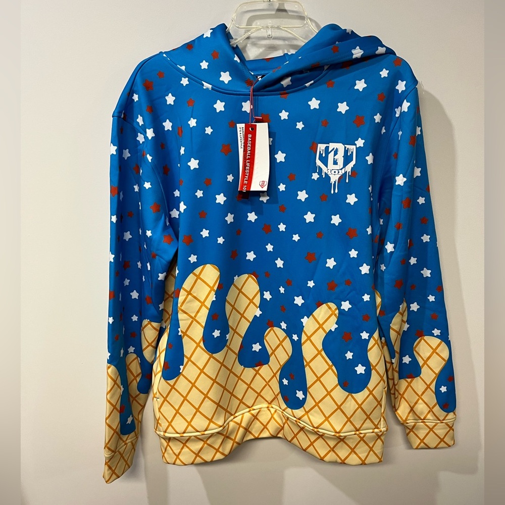 Baseball Lifestyle 101 Ice Cream Drip Hoodie Red White & Blue